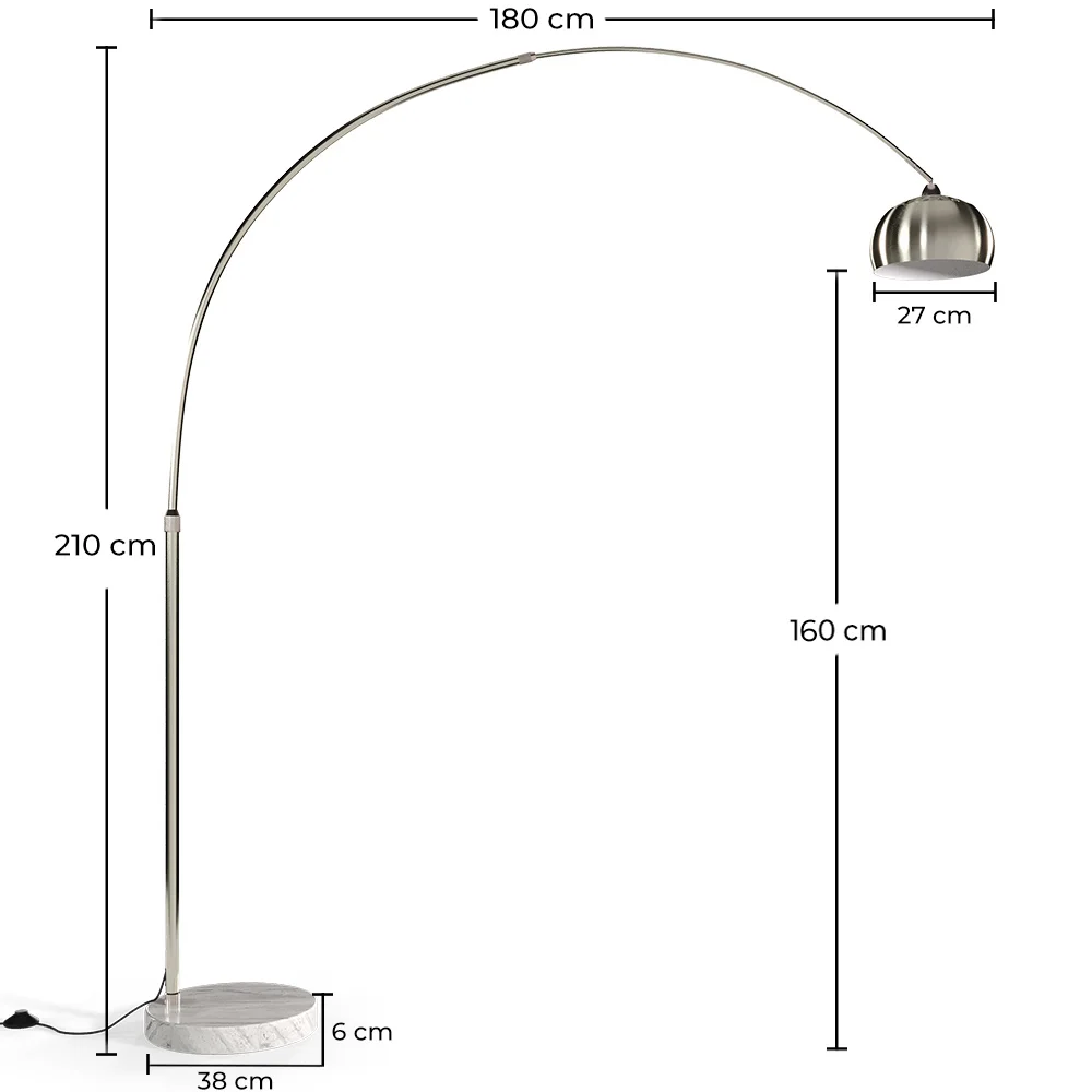 Lampada da Terra con Base in Marmo - Lampada da Salotto - Bouw image 10