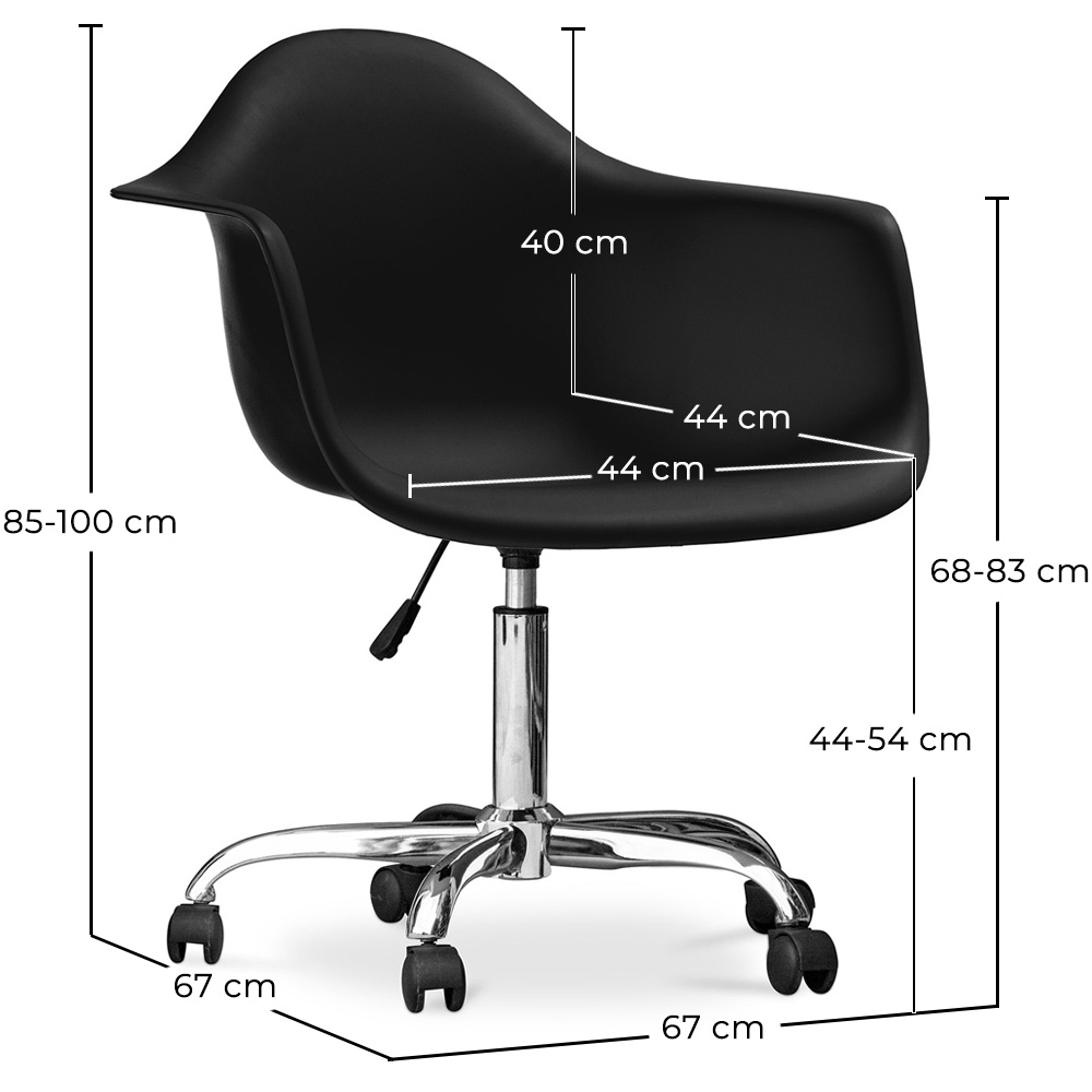 Sedia da ufficio con braccioli - Sedia da scrivania con rotelle - Weston image 10