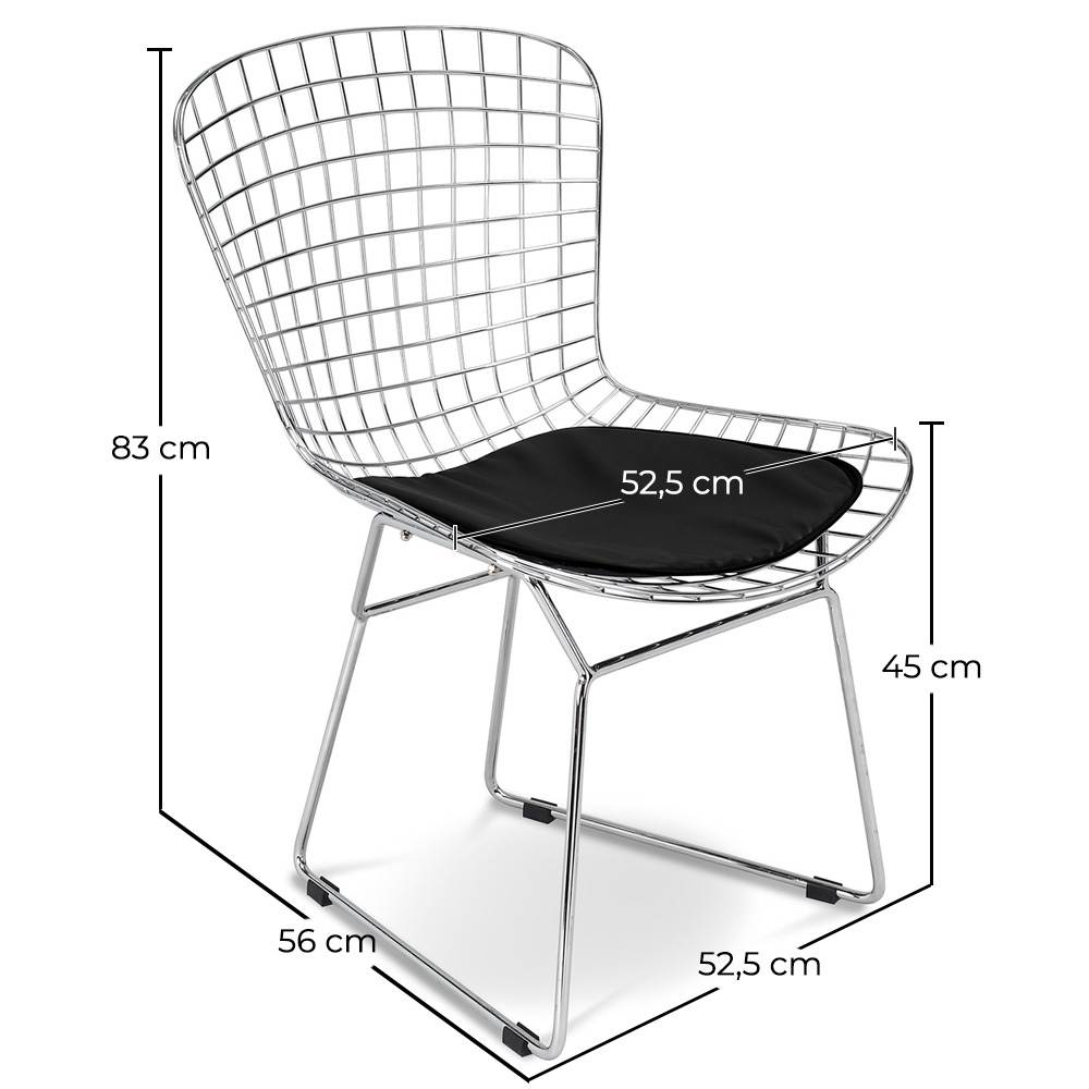 Sedia da pranzo in acciaio - Design a griglia - Lived image 10