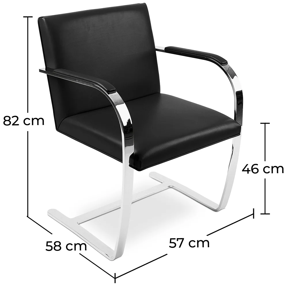 Sedia da ufficio con braccioli - Sedia da scrivania rivestita in similpelle - Brama image 10