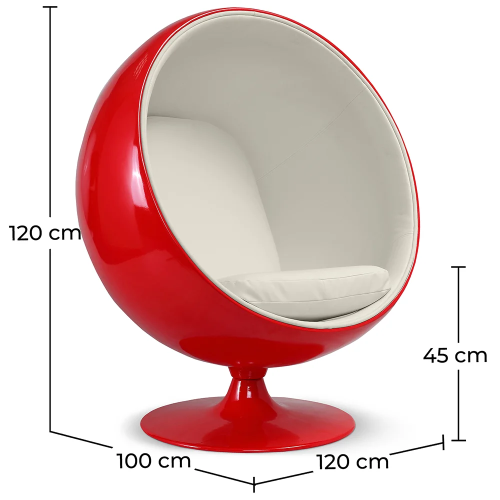Poltrona di Design a Forma di Palla - Rivestita in similpelle - Baller image 10