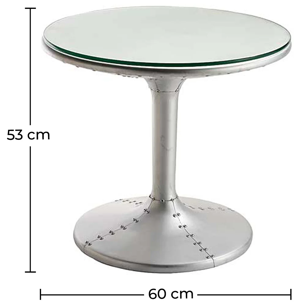Tavolino da caffè rotondo - Tavolino laterale in stile aviatore - Metallo - Tulip image 10