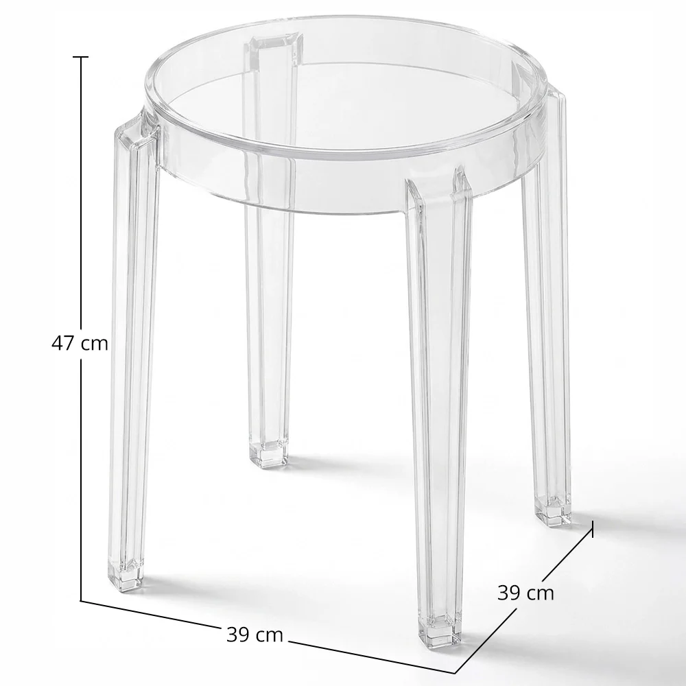 Sgabello Basso Trasparente - 47cm - Arthur image 10