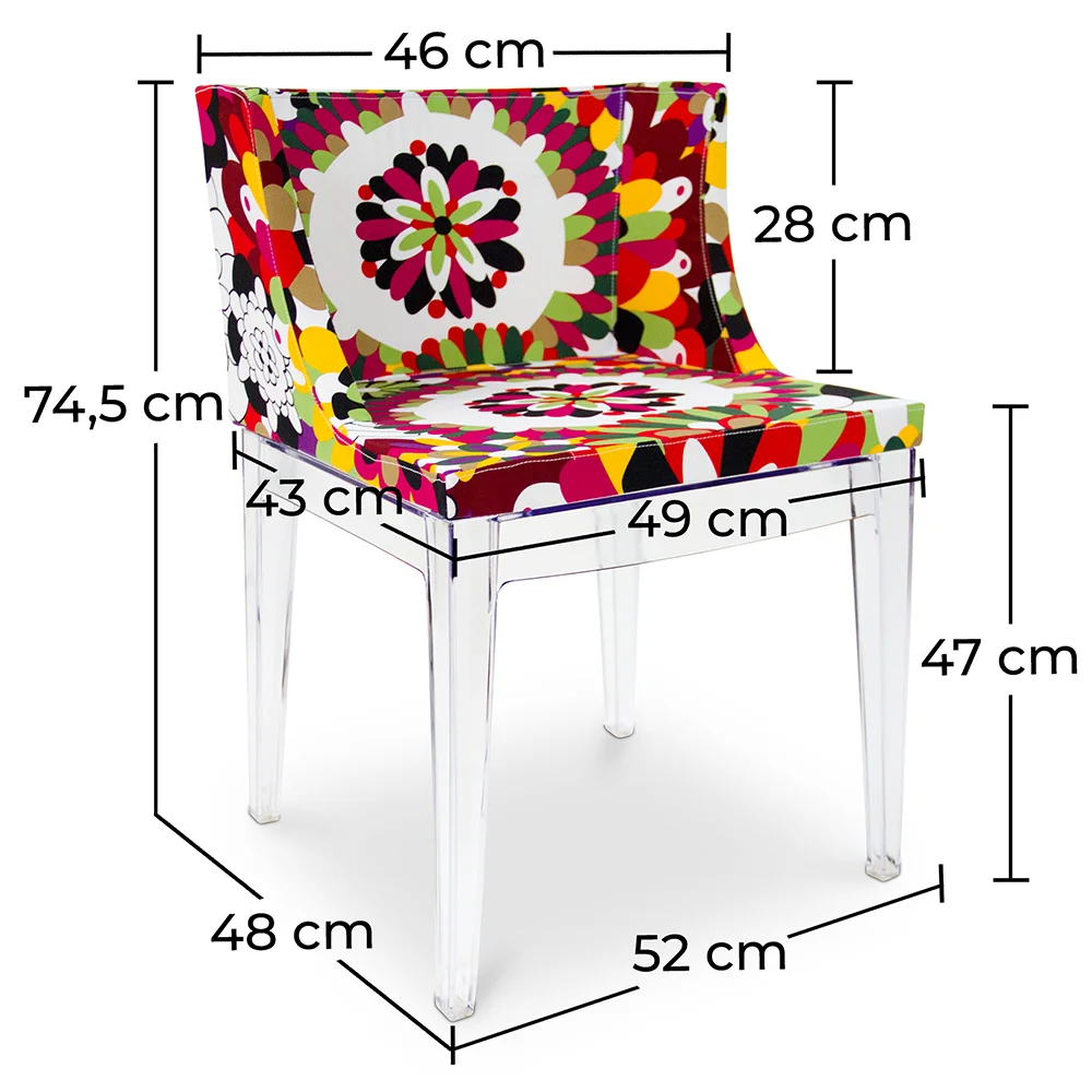 Sedia da pranzo - Gambe trasparenti - Design a motivi - Stile Miss image 10