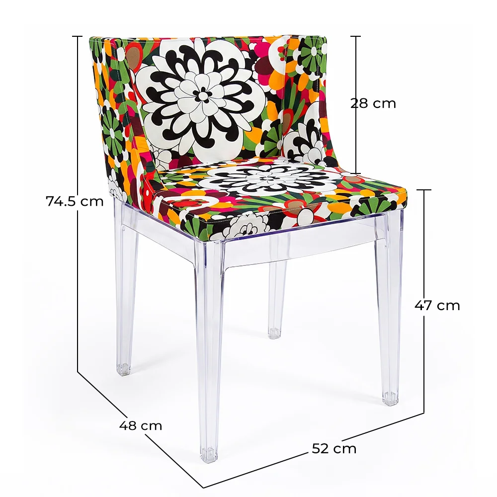 Sedia da pranzo - Gambe trasparenti - Design a motivi - Stile Miss image 10