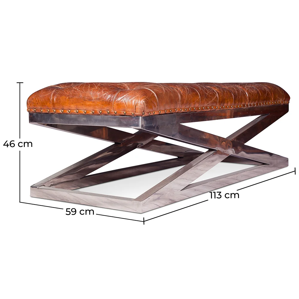 Panca in acciaio - Rivestita in pelle - Churchill image 10