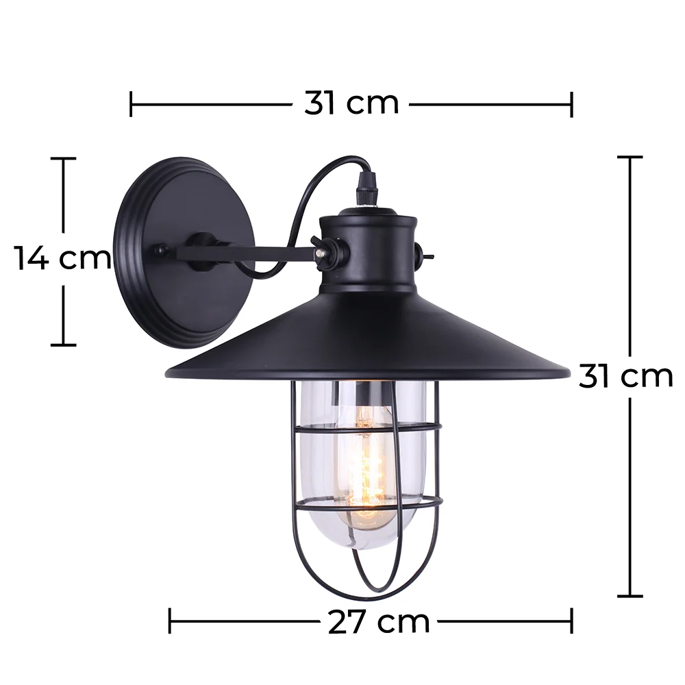 Lampada da Parete Nera Vintage - Garn image 10