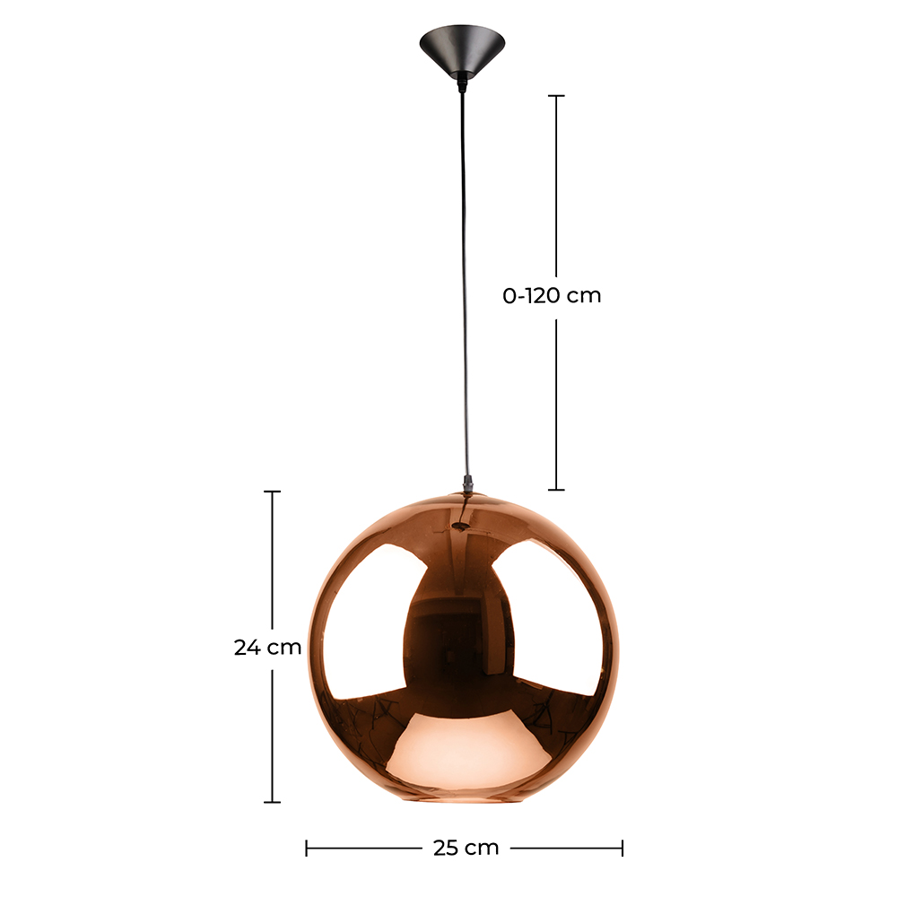 Lampadario - Lampada a Sospensione Sfera in Metallo - 25 cm - Range image 10