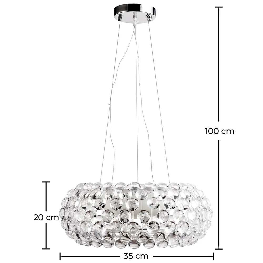 Lampada da soffitto - Lampada a sospensione in sfere di vetro cristallo - 35cm - Savoni image 10