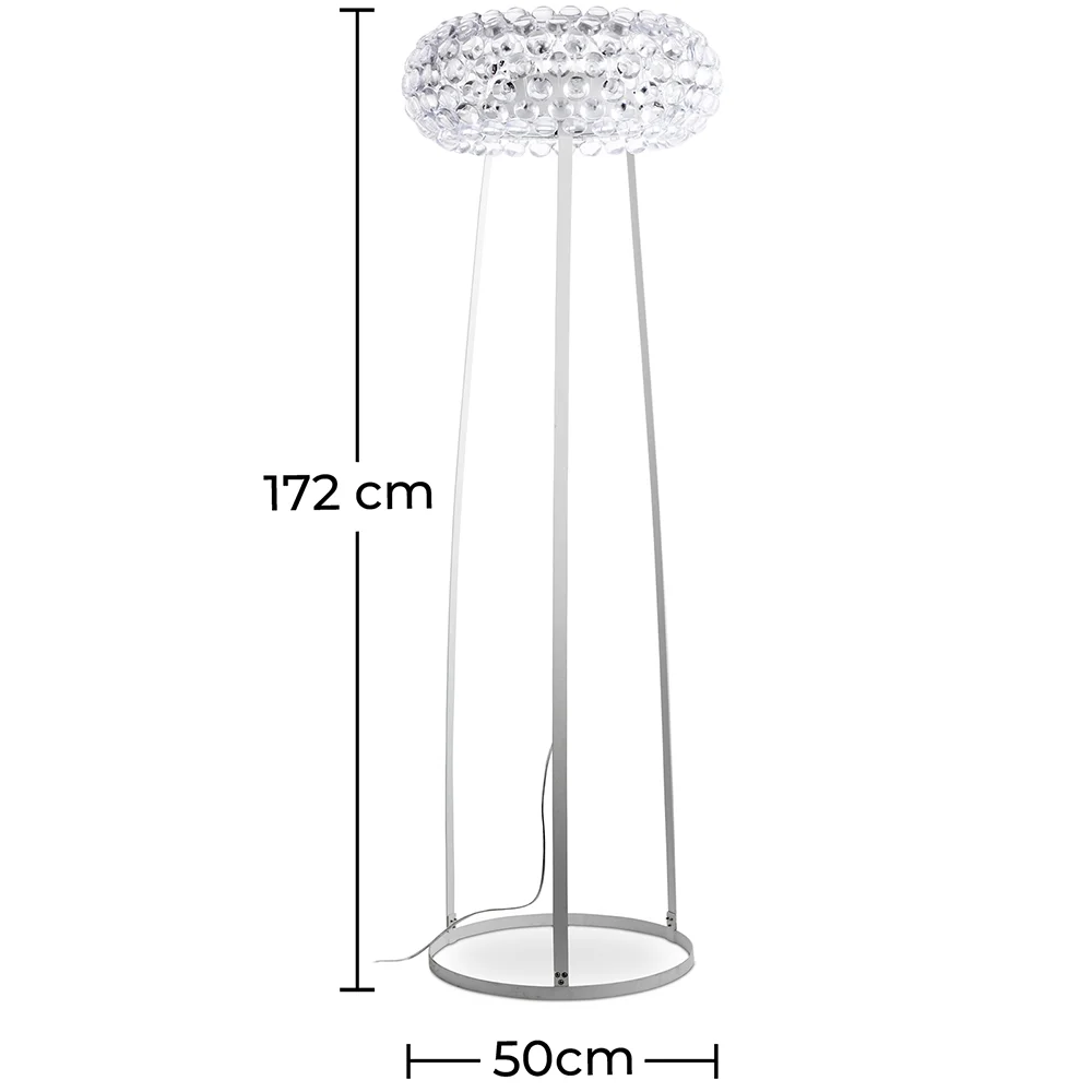 Lampada da Terra - Grande Lampada da Salotto con Pulsanti in Cristallo - Savoni image 10