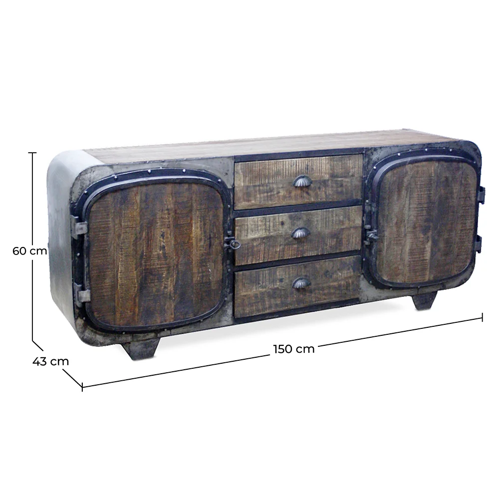 Mobile TV in Legno - Stile Industriale Retro - Shell image 10