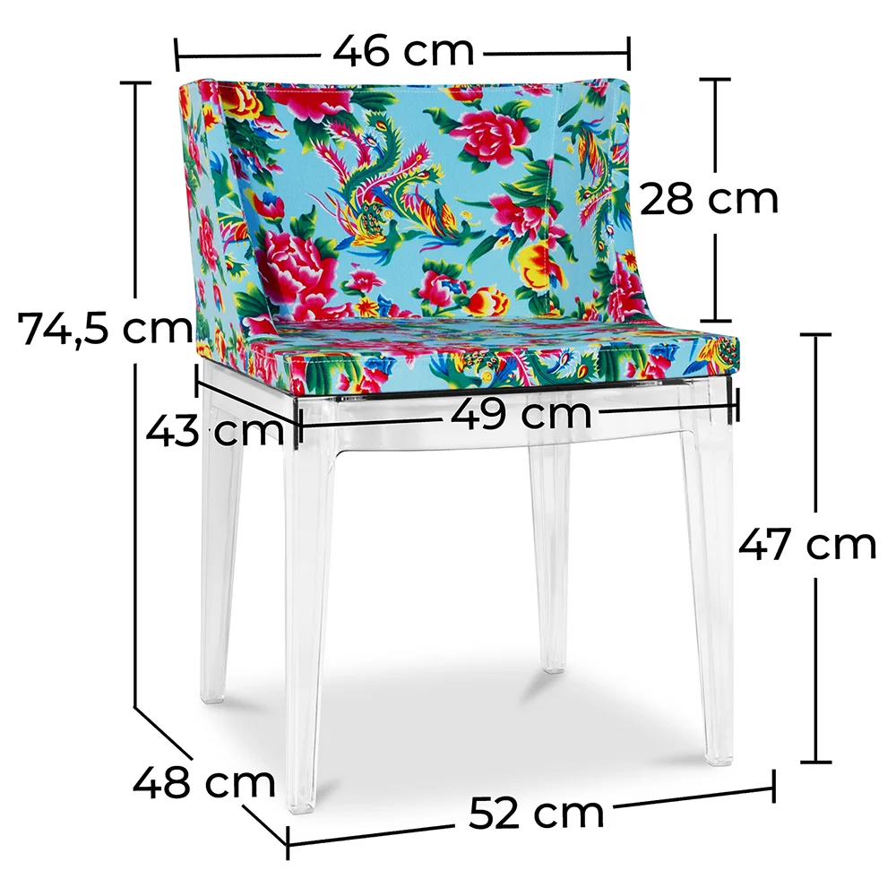 Sedia da pranzo - Gambe trasparenti - Design a motivi - Mademoiselle image 10