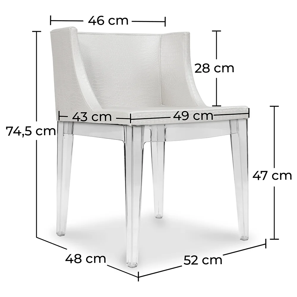 Sedia da Pranzo di Design - Gambe Trasparenti - Mila image 10