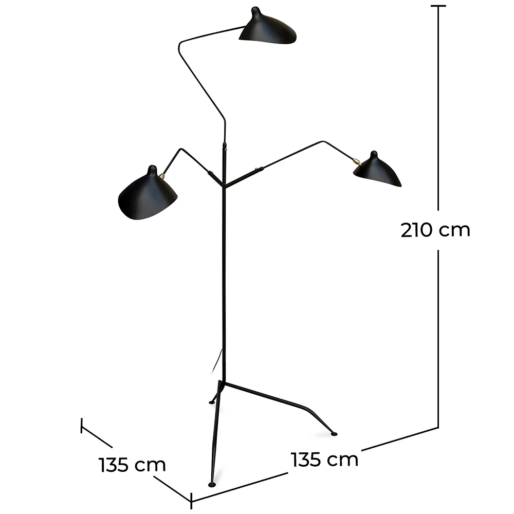 Lampada da Terra - Lampada da Salotto - 3 bracci - Giorge image 10