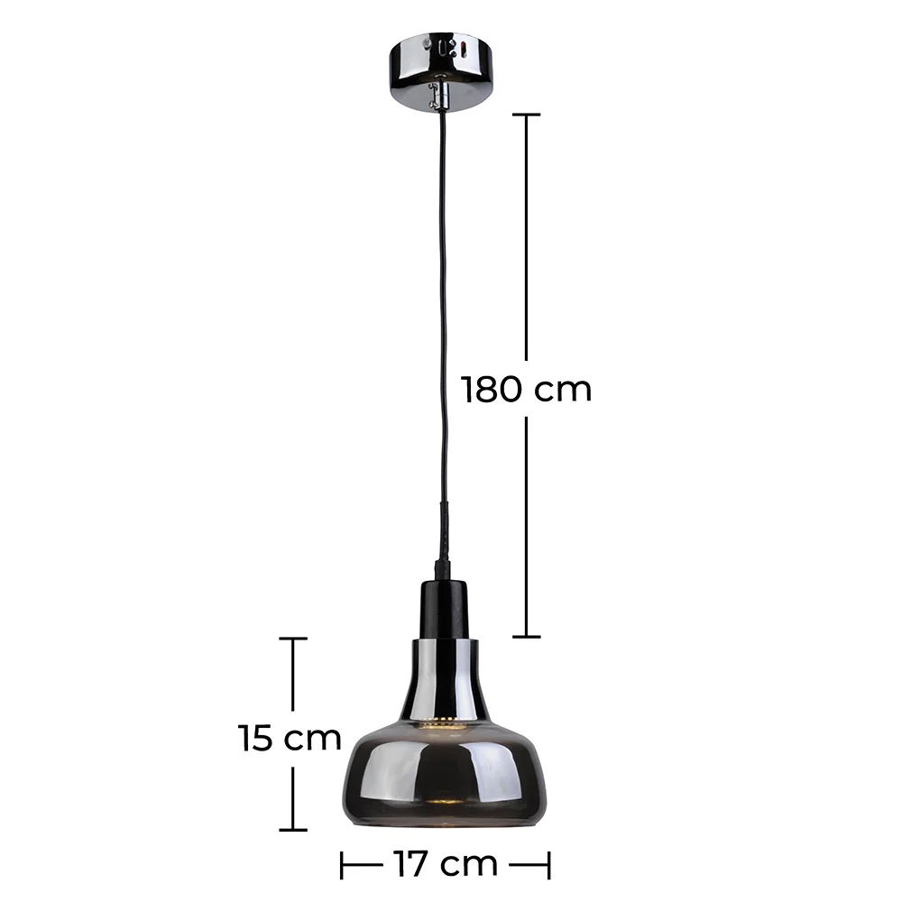 Lampada a Soffitto - Lampada a Sospensione - Metallo Cromato - Media - Blake image 10