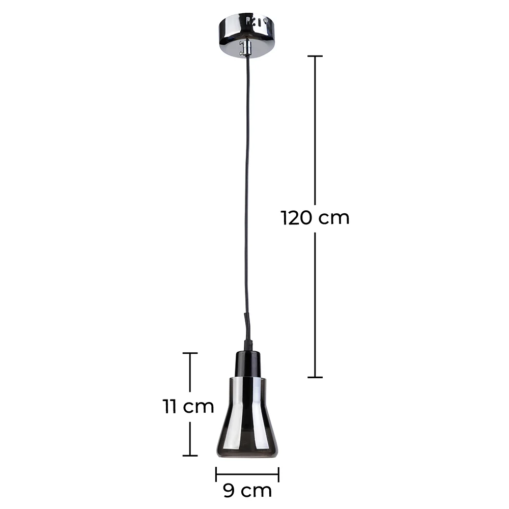 Lampada da soffitto - Piccola lampada a sospensione in metallo cromato - Carter image 10