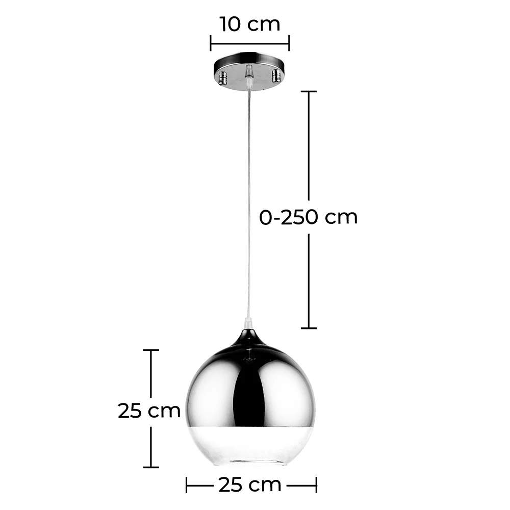 Lampada a sospensione a sfera - Lampada a sospensione in metallo cromato - Speculum image 10