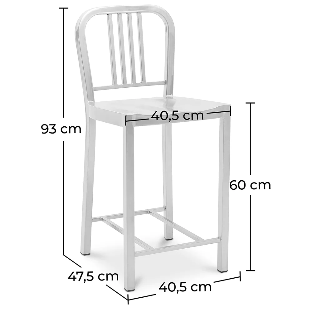 Sgabello da bar di design con schienale - 60cm - Jadon image 10