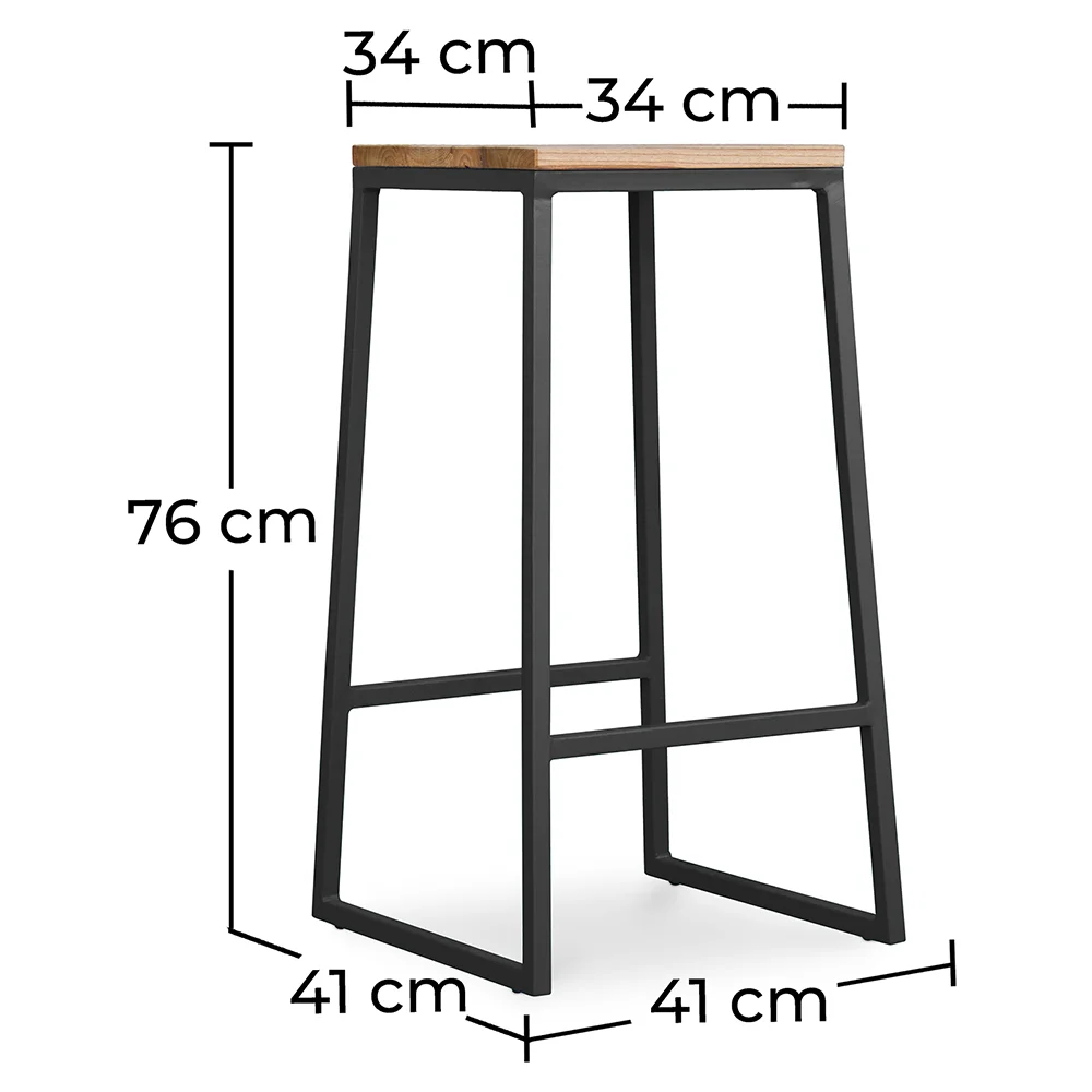 Sgabello da bar di design industriale - Legno e metallo - 76cm - Big Boy image 10
