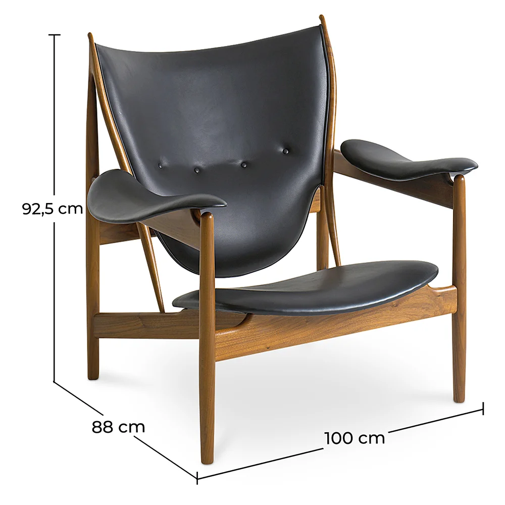 Poltrona di Design con Braccioli - Legno e Pelle - Captain image 10