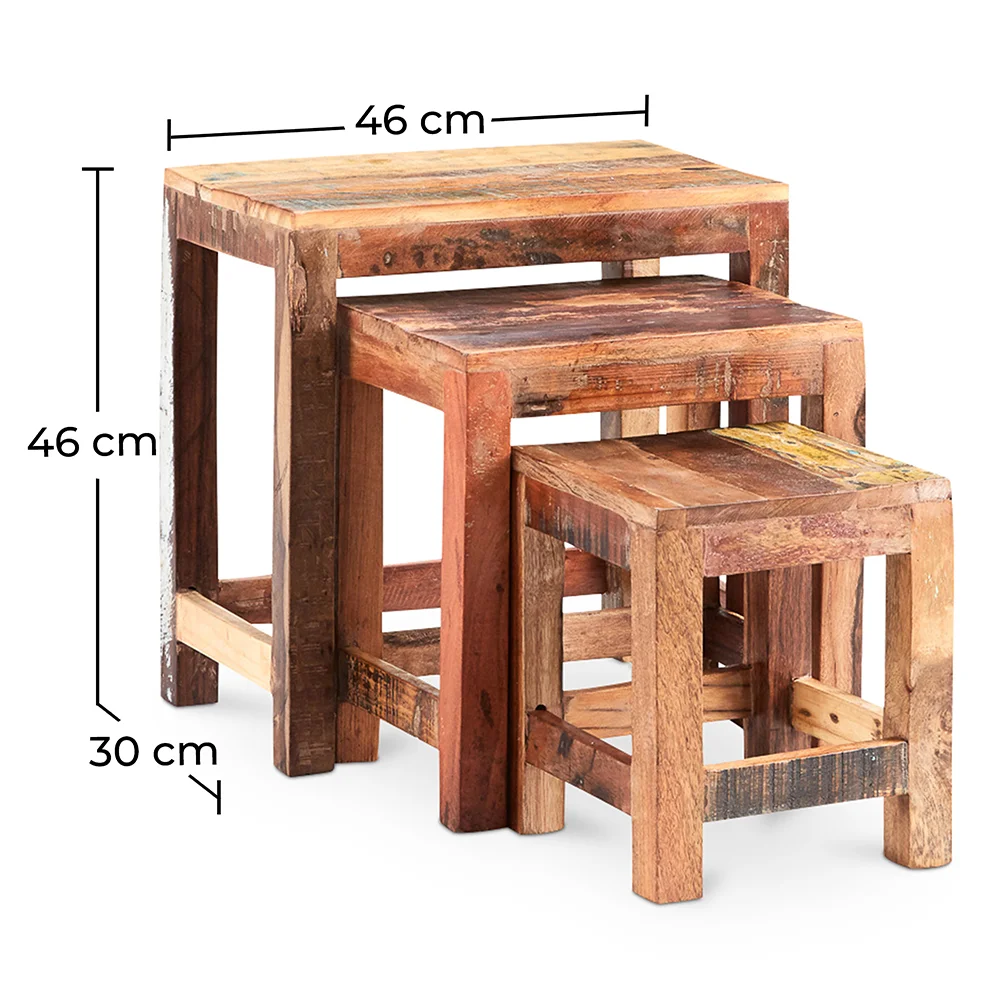 Set di 3 tavolini laterali impilabili - Legno - Seaside image 10