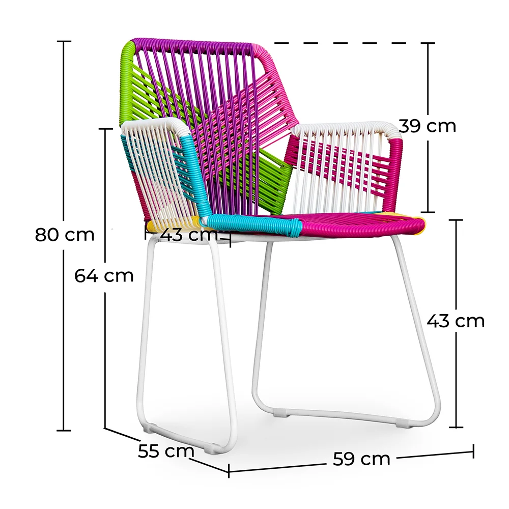Sedia da esterno con braccioli - Sedia da giardino - Multicolore - Frony image 10