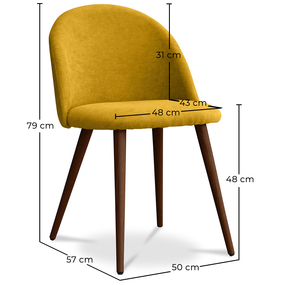 Sedia da pranzo - Rivestita in tessuto - Stile scandinavo - Evelyne image 10