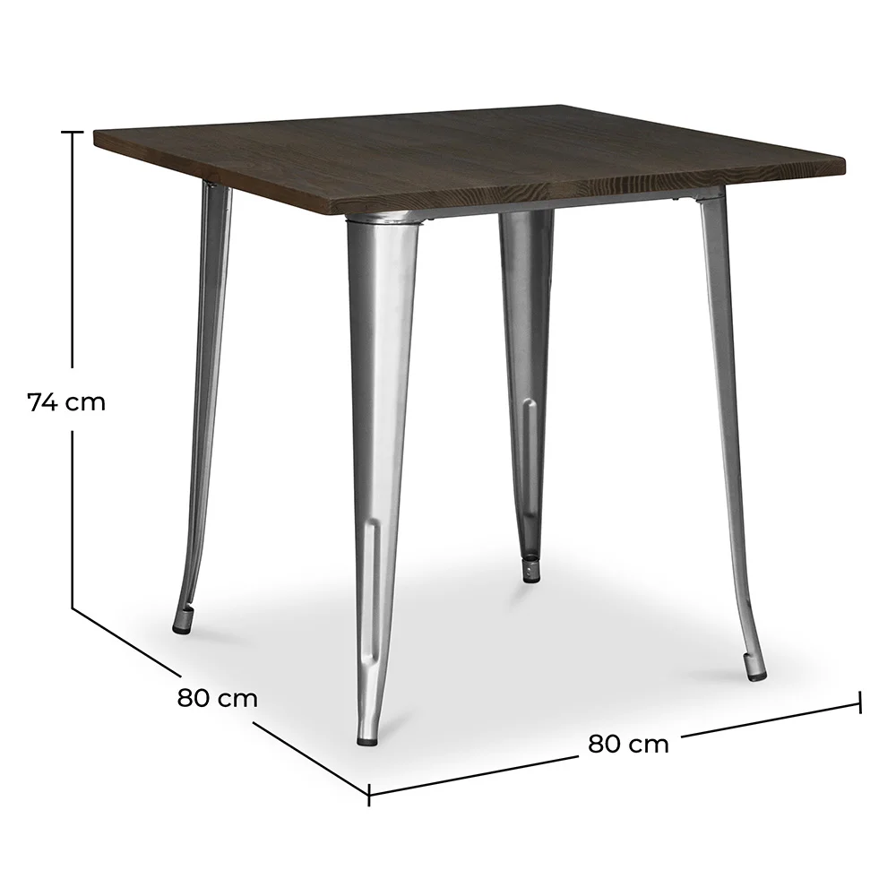 Tavolo da pranzo quadrato - Stile Industriale - Legno e metallo - Stylix image 10
