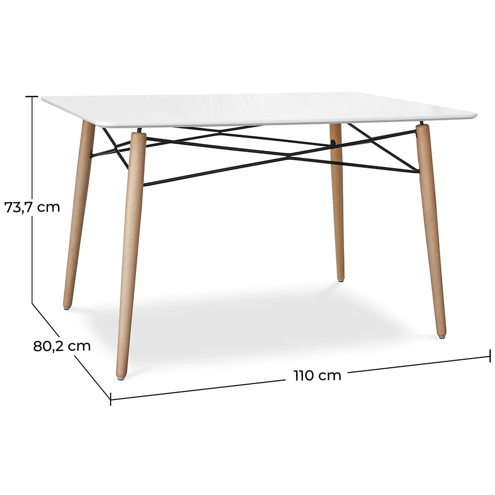 Tavolo da pranzo rettangolare - Stile Scandinavo - Legno - 110 x 80 cm image 10