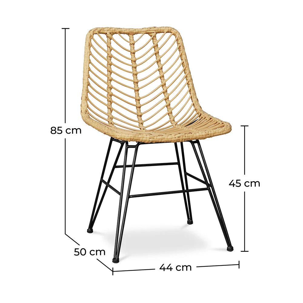 Sedia da pranzo in rattan - Stile Boho - Mia image 10
