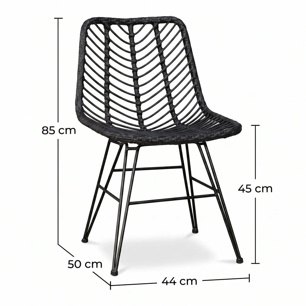 Sedia da pranzo in rattan - Stile Boho - Mia image 10