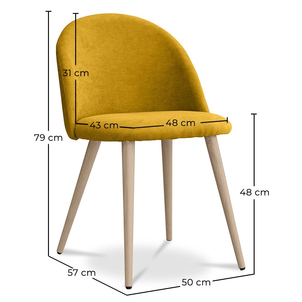 Sedia da pranzo - Rivestita in tessuto - Stile scandinavo - Evelyne image 10