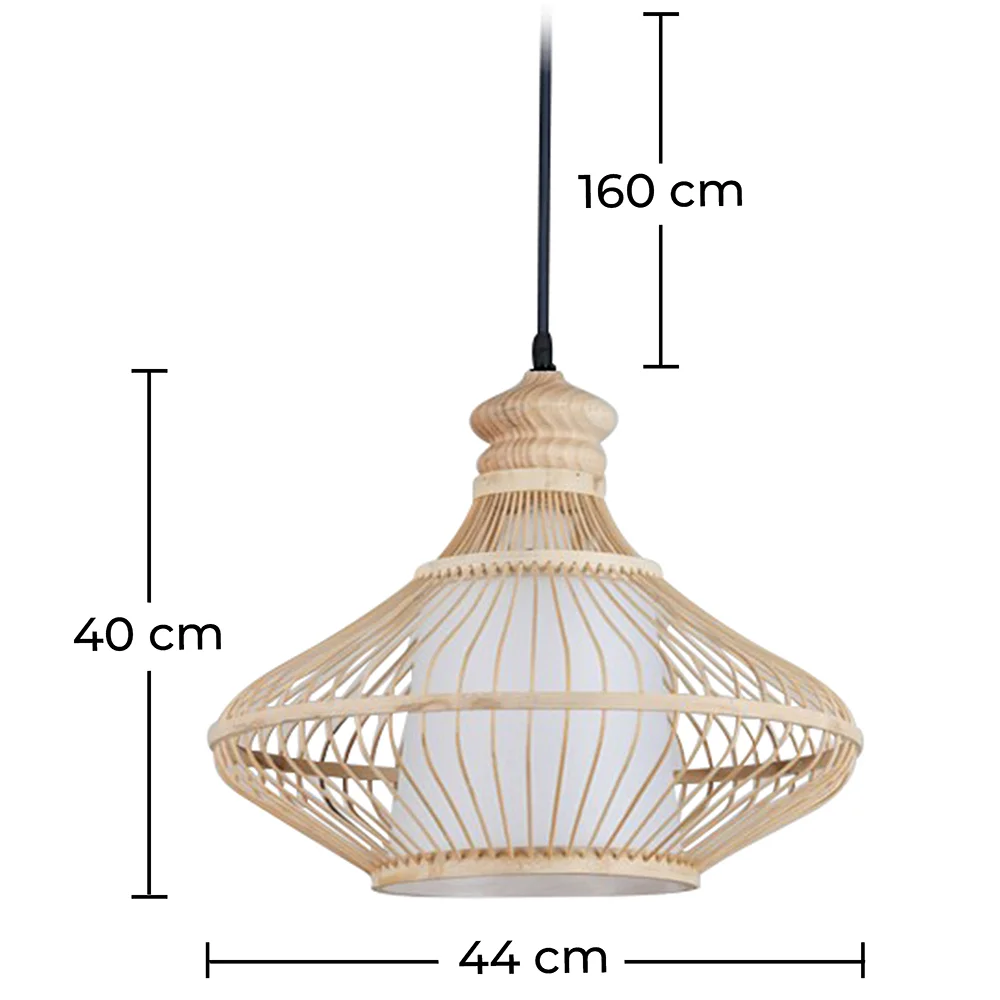 Lampada a soffitto in bambù - Lampada a sospensione stile Boho Bali - Amara image 10