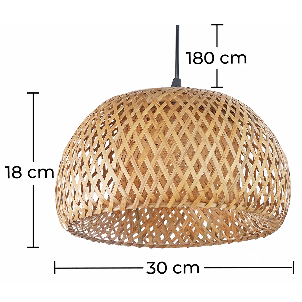 Lampada da soffitto in bambù - Lampada a sospensione in stile Boho Bali - Talli image 10