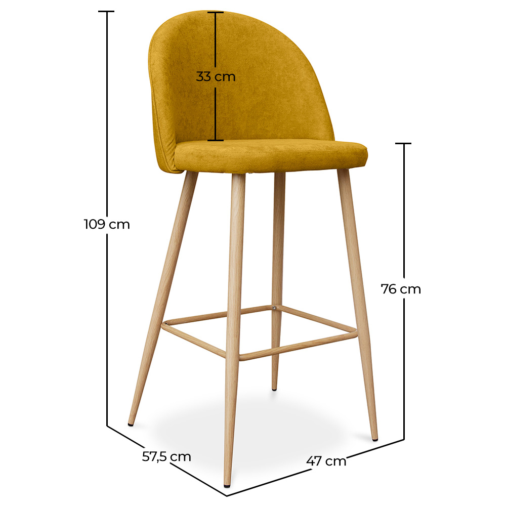 Sgabello imbottito in tessuto - Design scandinavo - 76cm - Evelyne image 10
