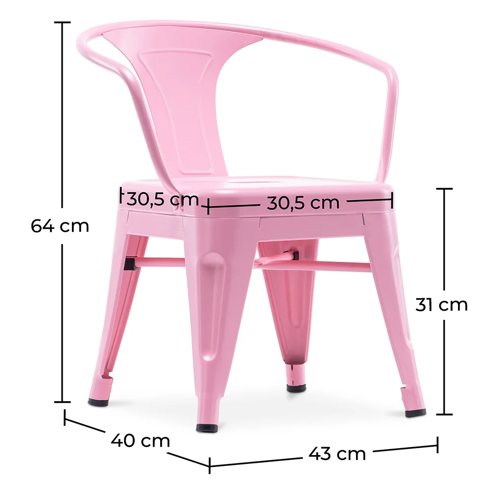 Sedia per bambini con braccioli - Sedia per bambini - Design industriale - Acciaio - Stylix image 10