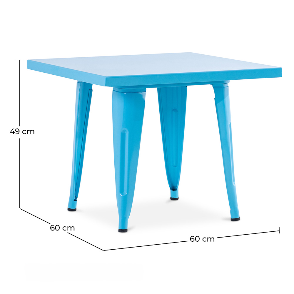 Tavolino quadrato per bambini - Industrial - Metallo - 60cm - Stylix image 10