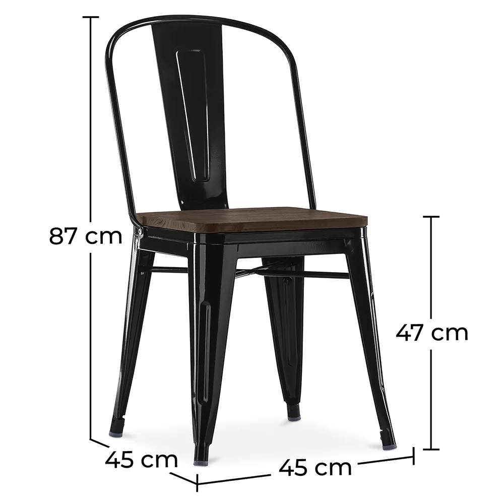 Sedia da pranzo - Design industriale - Legno e acciaio - Stylix image 10
