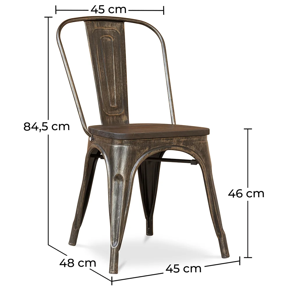 Sedia da pranzo - Design industriale - Legno e acciaio - Nuova edizione - Stylix image 10
