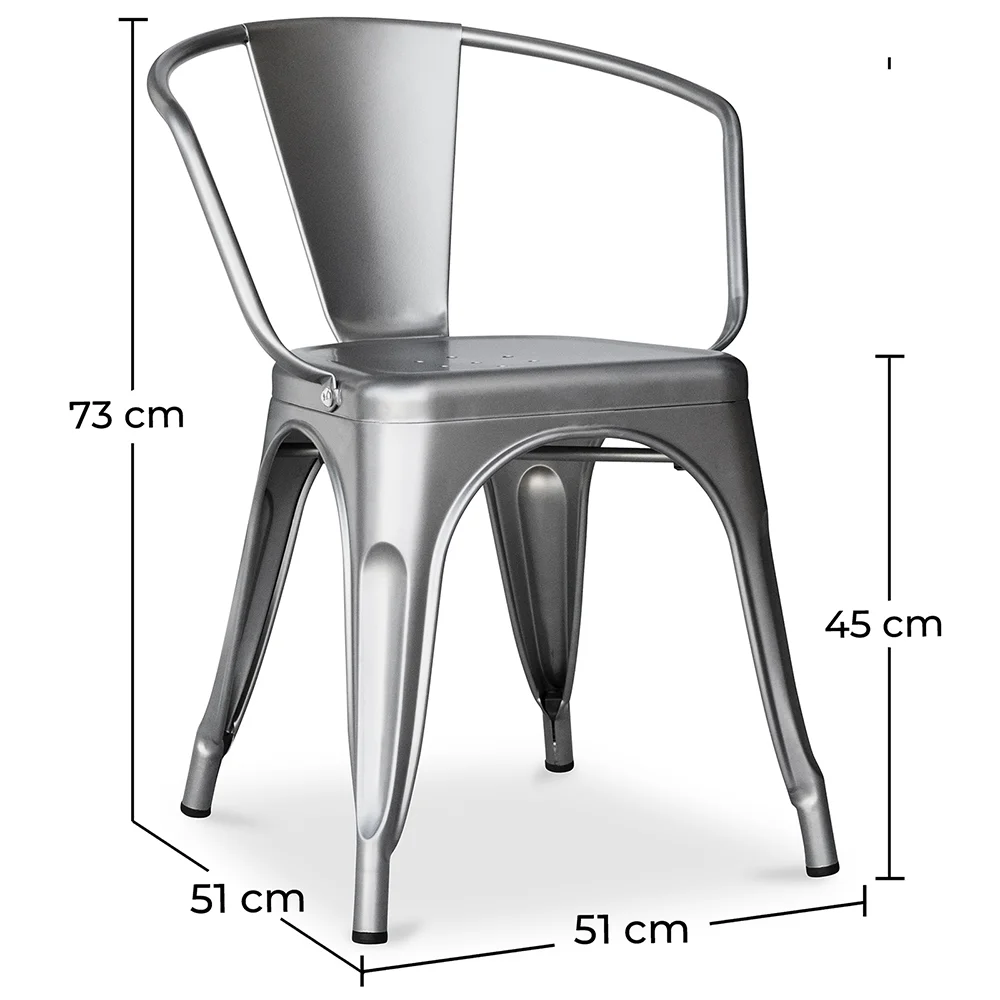 Sedia da pranzo con braccioli - Acciaio - Nuova edizione - Stylix image 10