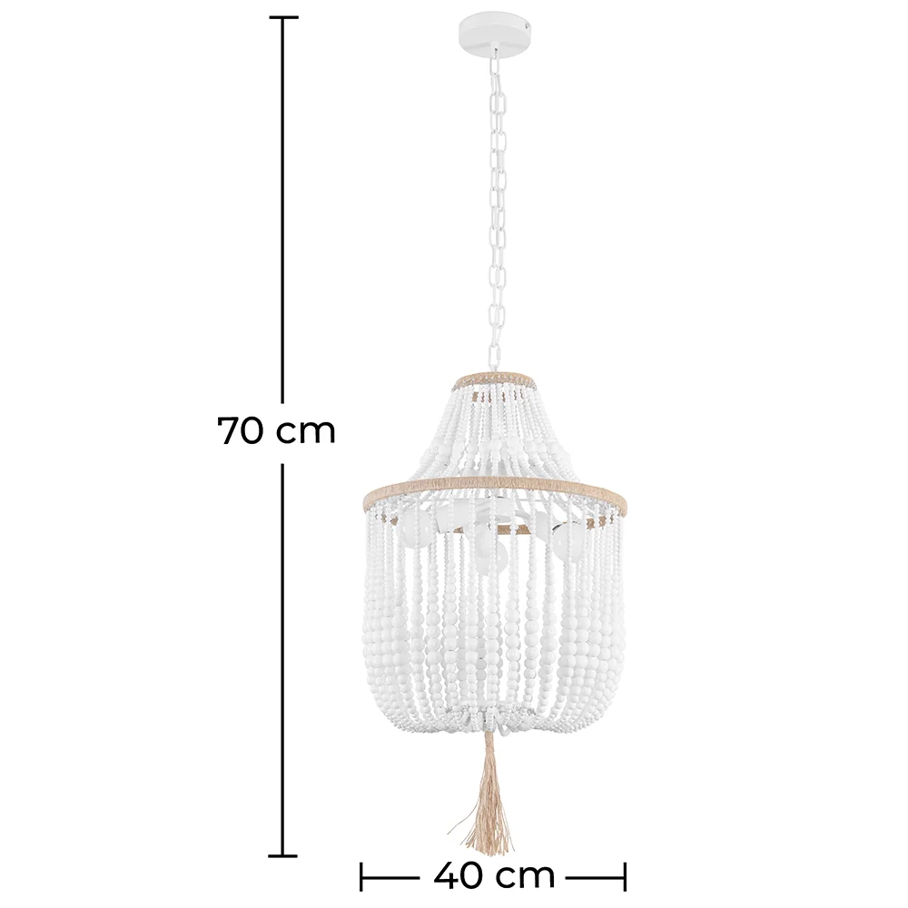 Lampada a soffitto a palle di legno - Lampada a sospensione in stile boho Bali - Lawan image 10