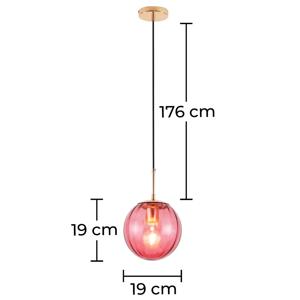 Lampada da soffitto retrò - Lampada a sospensione a sfera colorata - Rumi image 10