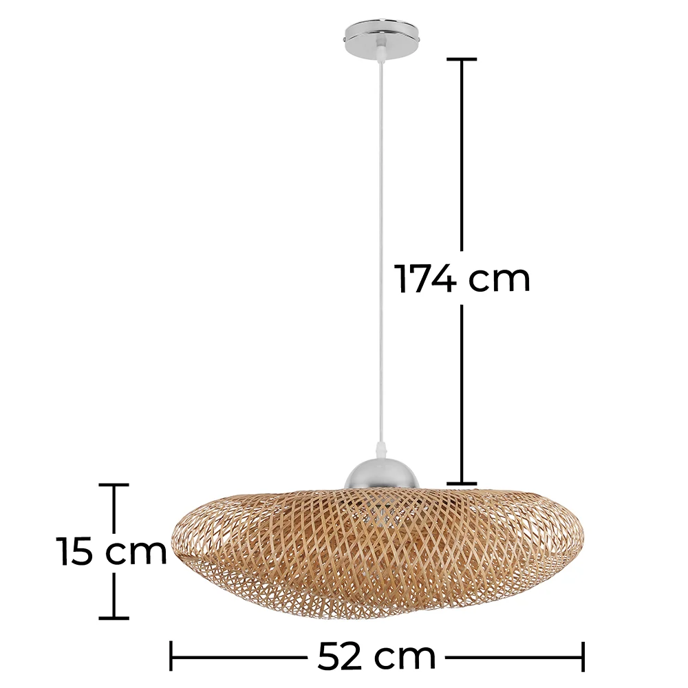Lampada da soffitto in bambù - Lampada a sospensione stile Boho Bali - Sam image 10