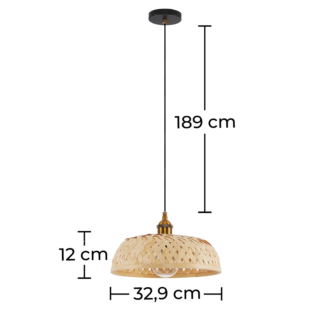 Lampada a soffitto in bambù - Lampada a sospensione in stile Boho Bali - Atria image 10