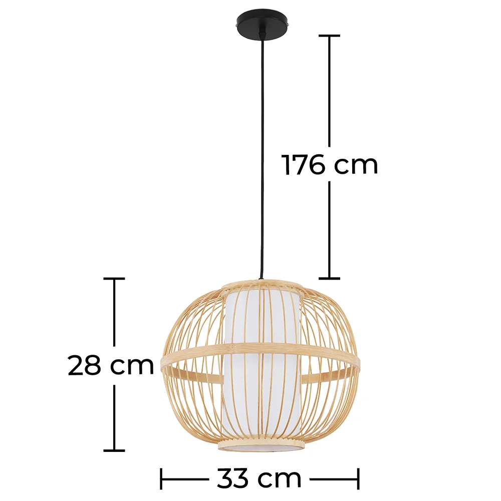Lampada a soffitto in bambù - Lampada a sospensione in stile Boho Bali - Kaula image 10