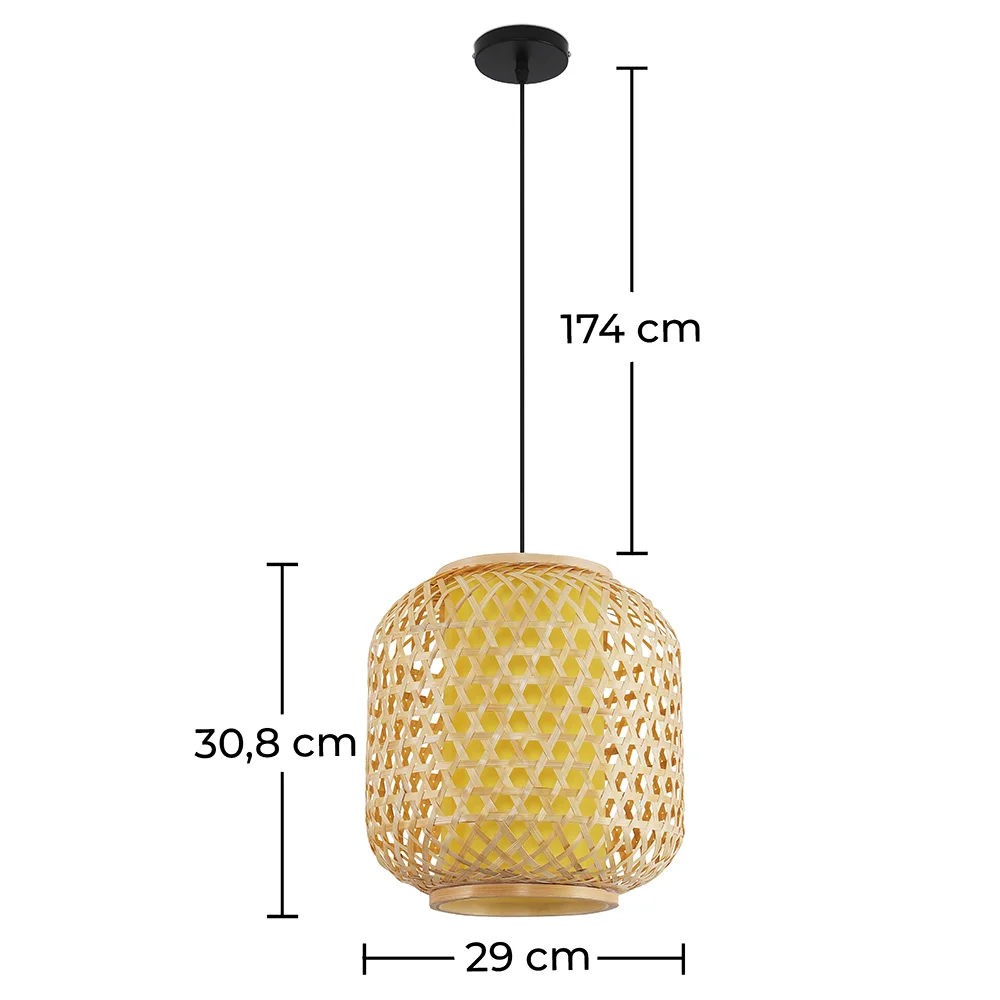 Lampada da soffitto in bambù - Lampada a sospensione in stile Boho Bali - Ubon image 10