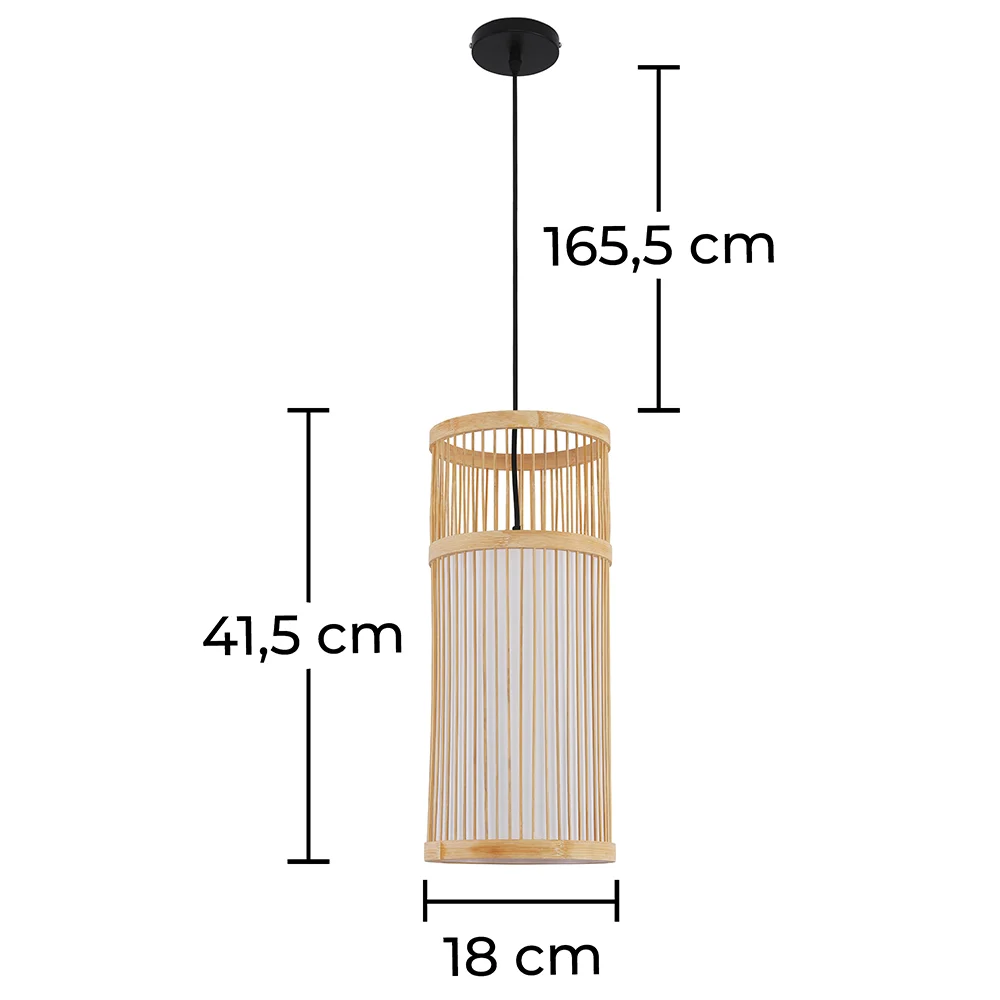 Lampada a soffitto in bambù - Lampada a sospensione stile Boho Bali - Lawan image 10