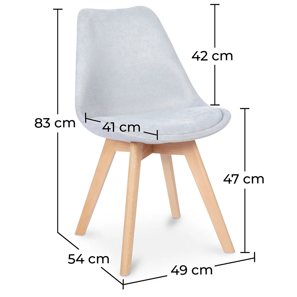 Sedia da pranzo imbottita in tessuto - Stile scandinavo - Denisse image 10