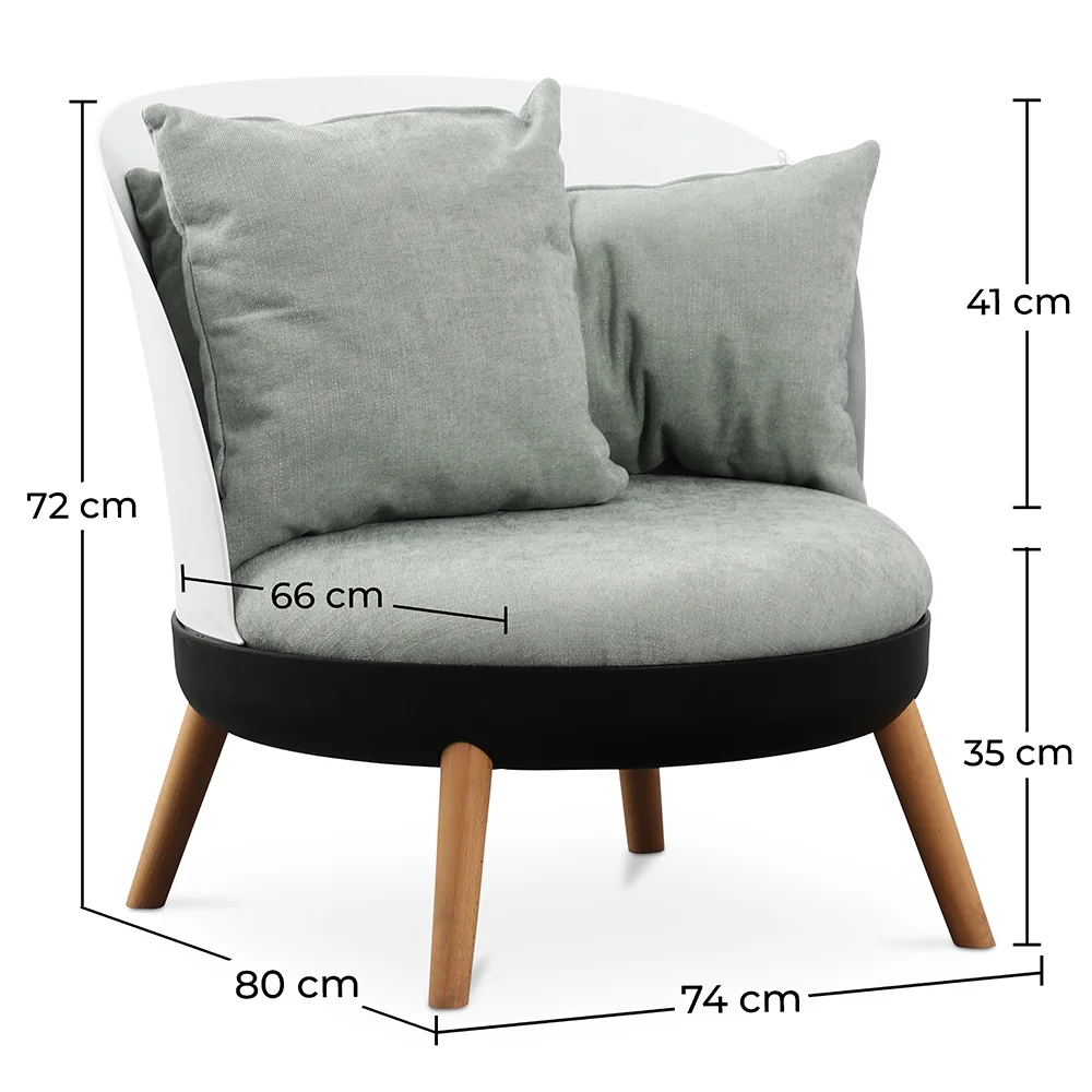 Poltrona Rotonda - Rivestita in lino - Design Scandinavo - Bella image 10