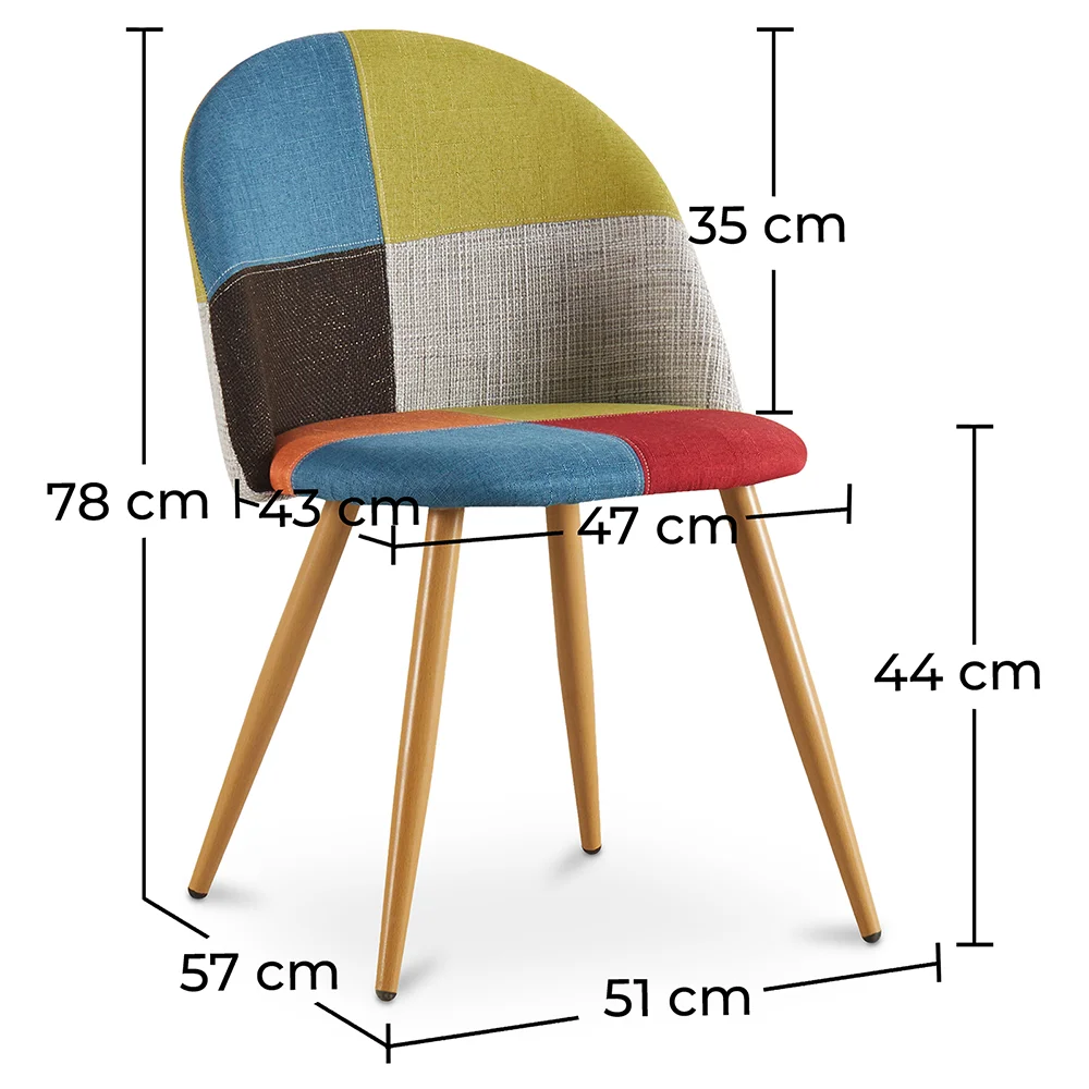 Sedia da pranzo imbottita in patchwork - Stile scandinavo - Simona image 10